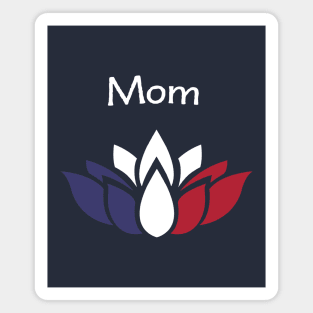 Mother's Day Patriotic Lotus Blossom Retro Vintage Magnet